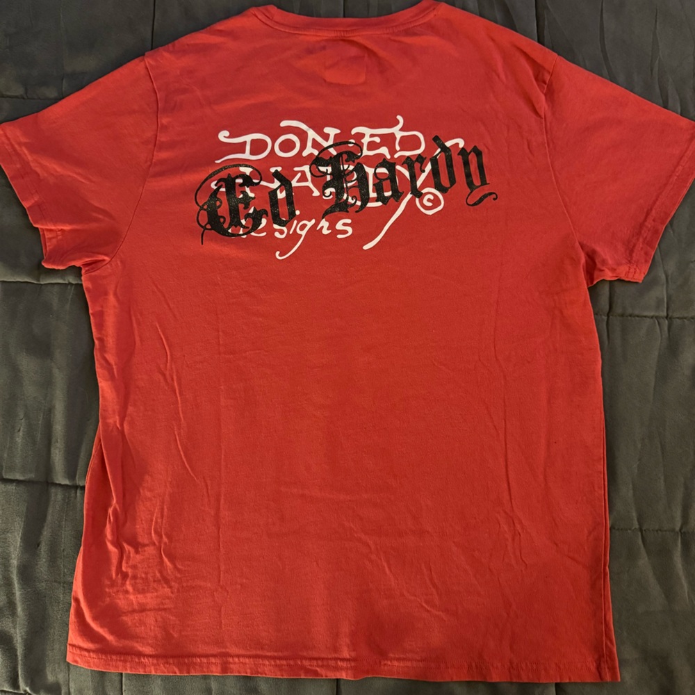 Ed Hardy Red Tattoo Graphic T-Shirt NWOT - Picture 6 of 7